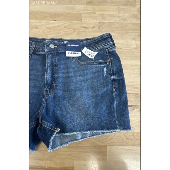 Old‎ Navy Blue High-Waisted OG Jean Shorts - Size 14 - Picture 3 of 7